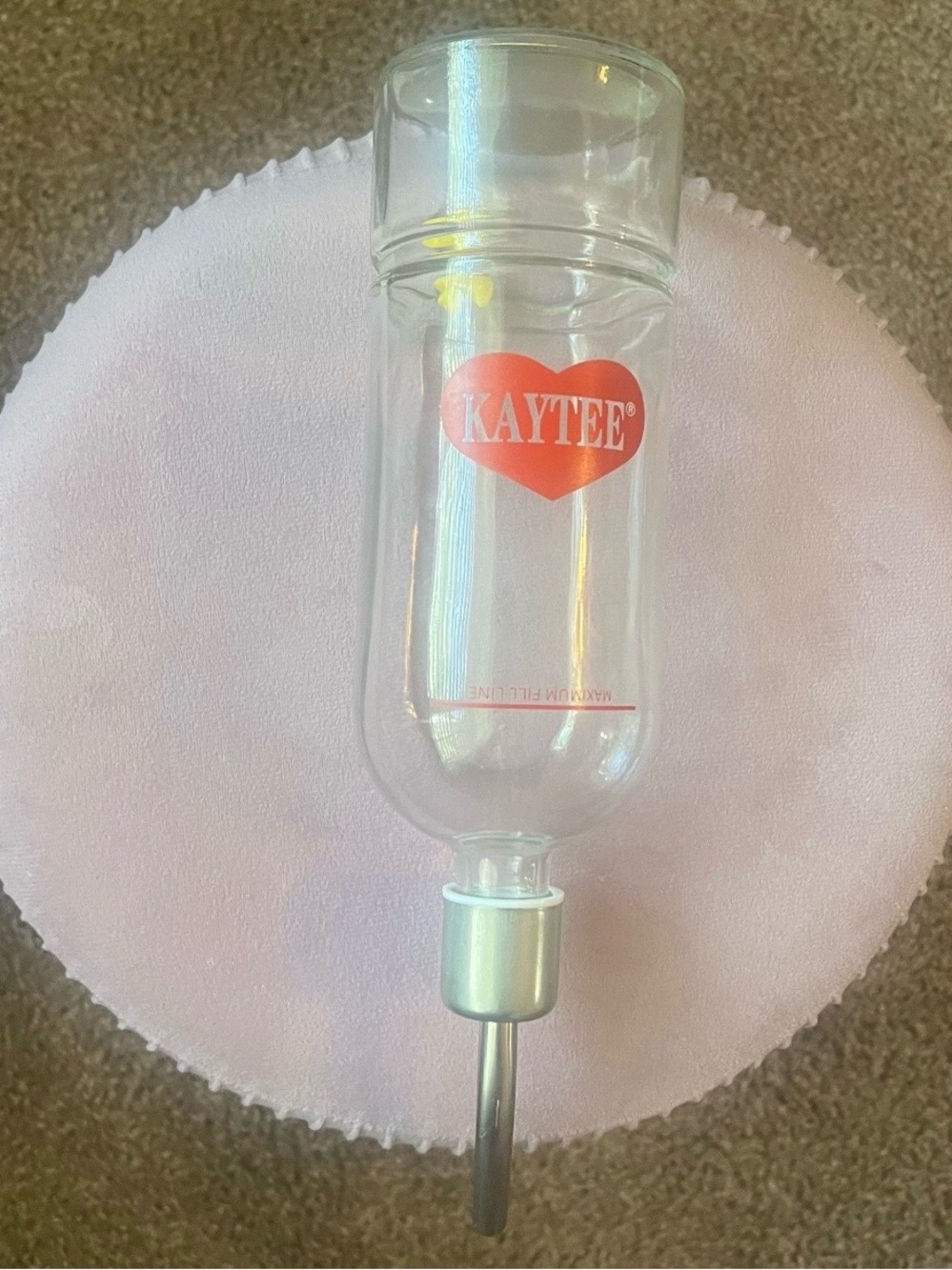 Kaytee Chew-Proof Glass Water Bottle for Small Animals Pet Cage 26oz Large Size